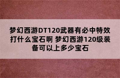 梦幻西游DT120武器有必中特效打什么宝石啊 梦幻西游120级装备可以上多少宝石